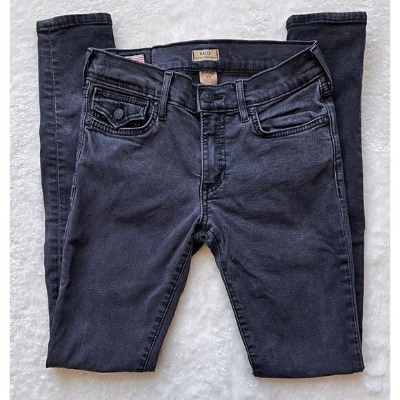 True Religion Halle Mid-Rise Super Skinny Faded Black Jeans with Flaps, Size 25 - Picture 6 of 16